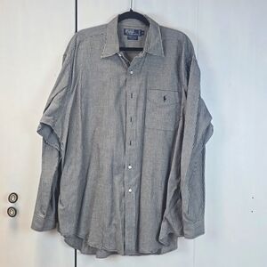 Polo Ralph Lauren/Blue Label Mens Black white checked Longsleeve SHIRT Sz.XL